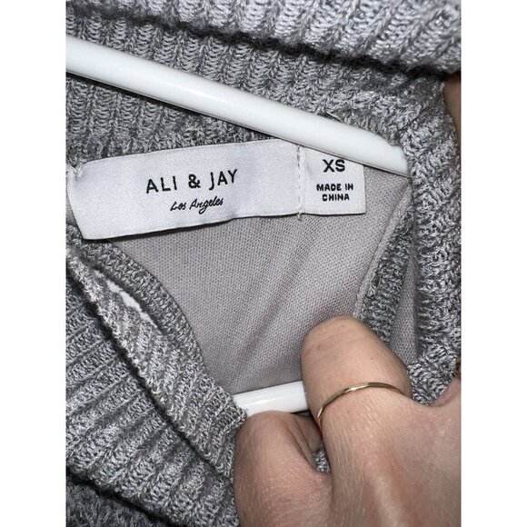 ALI & Jay Cutout Bodycon Sleeveless Mini Knit Dress High Neckline Gray XS (1A) - Picture 8 of 11